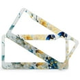 thumbnail image 2 of 2 Pieces Peacock Flowers Watercolor License Plate Cover Peacock Feathers Animal Wild Colorful Elegant Car Tags Frames Holder Quality Aluminum 2 Hole for Men/Women, 2 of 6