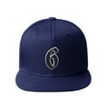 thumbnail image 2 of Daxton Classic Snapback Old English A to Z Numbers Initials Flat Bill Visor Cap-Navy Hat,Number 6, 2 of 3