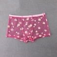 thumbnail image 3 of USNSM Mens See-through Daisy Boxer Briefs Underwear Ice Silk Printed Breathable Low Waist Lingerie Pink XXL, 3 of 3