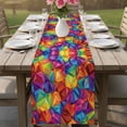 thumbnail image 4 of Colorful Geometric Table Runner 90 Inches, Modern Rainbow Ombre Abstract Art Bed Runner Dresser Scarves Tabletop for Indoor Outdoor Parties/Ceremony/Banquet, 13" x 90", 4 of 8