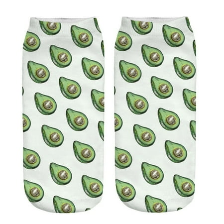 

8 pairs Women 3D Cartoon Funny Crazy Cute Fruit Amazing Novelty Print Ankle Socks socks for women Color random