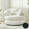 thumbnail image 5 of JURANYAZHU Oversized Swivel Accent Chair Lambswool Fabric Ideal for Bedrooms, Living Rooms, and Study Room,White, 5 of 6
