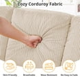 thumbnail image 6 of Lumiinofami Sectional Sleeper Sofa Bed, Corduroy Upholstered Sofa Couch with Storage for Living Room, Beige, 6 of 8