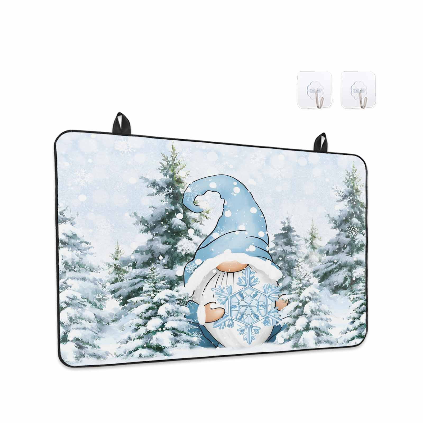 Blue Gnomes Christmas Stove Top Cover for Electric Stove, Heat-proof & Non Slip Glass Top Stove Cover Protector, Xmas Tree Snowflake Winter Kitchen Flat Cooktop Rubber Mat 24x21 Inches