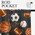 thumbnail image 5 of basketball Printed Curtain Panels Soccer football baseball hexagon geometry Blackout Window Treatment Thermal Insulated Drapes for Kitchen/Bedroom W55 x L63 Inch, 5 of 5
