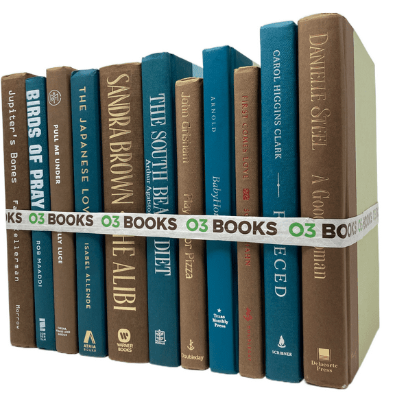 Teal Tempest Decorative Books Teal and Dark Brown
