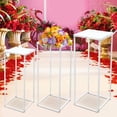 thumbnail image 2 of Fichiouy 3Pcs Plant Stand Flower Pot Holder Rack Metal Display Shelf Garden Decor White, 2 of 10
