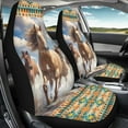 thumbnail image 3 of ZIATUBLE Aztec Tribal High Bucket Seat Covers Animal Horses Front Seat Covers Full Set 2 Pcs Universal Fit for SUV Sedan Van Seat Covers for Most Vehicles Car Interior Accessories Decoration, 3 of 7