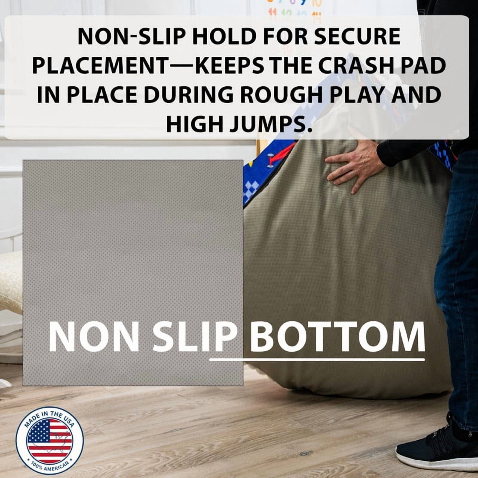 Sensory Crash Pad for Kids & Adults,Soft Landing Crash Mat with Foam Blocks,Removable and Washable Cover,Non-Slip Bottom for Jumping, Relaxing & Play,60" x 60"