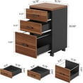 thumbnail image 2 of Triebsigns 3 Drawer Rolling File Cabinet, Modern Wooden Office Filing Cabine for Home Office Under Desk (Walnut), 2 of 5