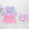 thumbnail image 2 of Shadoumai Girls Tankini Swimsuit 3 Piece Bathing Suits for Girl Square Collar Tankinis Set Girls' Swimwear with Print Shorts, 2 of 4