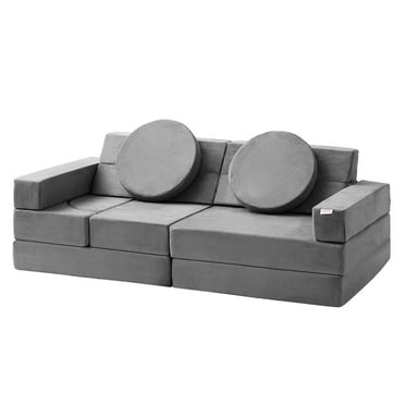 Play Couch, Modular Kids Nugget Couch 15pcs, Toddler Foam Sofa Couch with High-density 25D Sponge for Playing, Creating, Sleeping, Imaginative Kids Furniture for Bedroom and Playroom Gaming Sofa