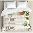 thumbnail image 3 of Valentines Day Decor Twin Size Duvet Cover Set, Valentines Day Romanic Themed Floral Flowers with Leaves Art Print, Decorative 2 Piece Bedding Set with 1 Pillow Sham, Multicolor, by Ambesonne, 3 of 3