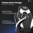 thumbnail image 5 of CELTOSS  White Gaming Chair, Flip-up Armrest Computer Chair Ergonomic Office Chair PU Leather Desk Chair Executive Adjustable Swivel Task Chair, 5 of 12