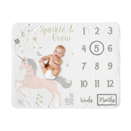 UPC: 0846480087267 | Unicorn Milestone Baby Blanket by Sweet Jojo Designs