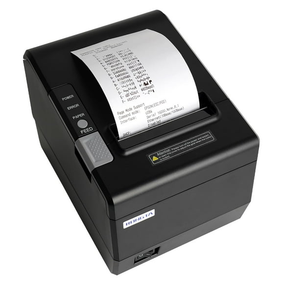 Rongta Imprimante de Cuisine Restaurant POS RP850P, Imprimante Thermique de Reçus 80mm avec Coupeur Automatique, USB Serial Ethernet pour ESC/POS, Supporte Windows/Mac Ca