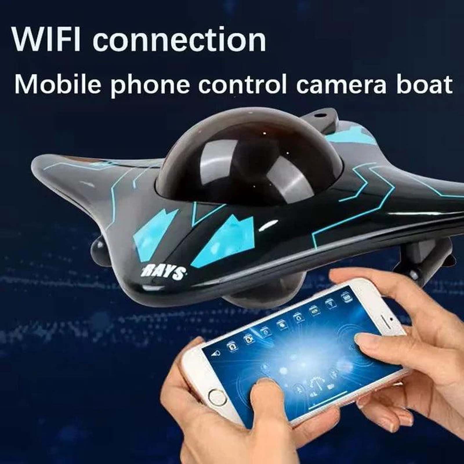 Mini RC Boat 6CH Waterproof WiFi Remote Control Camera Boat for Pools & Lakes Real-Time Shoot Outdoor Toy-s