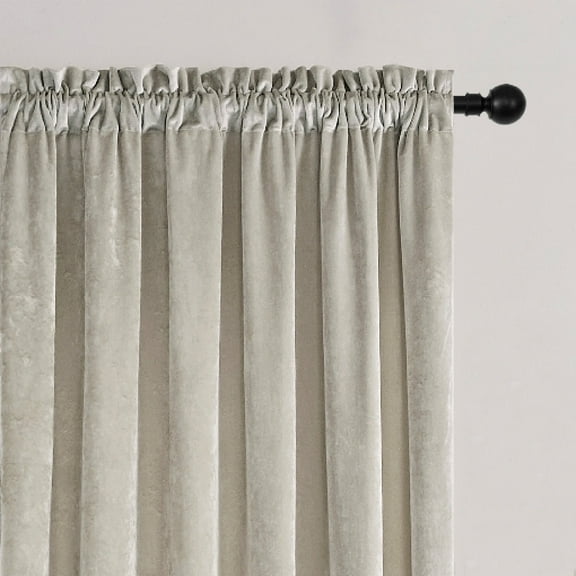 Crushed Velvet Curtains Rod Pocket Luxurious Thermal Insulated Soundproof Drapes Soft and Durable Light-Filtering Window Treatments for Living Room Bedroom, 2 Panels
