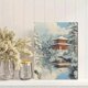 thumbnail image 2 of Qisvanset Framed Canvas Wall Art 12x16 Inch Snowy Temple Ukiyo-E Japanese Scenery Art, 2 of 5