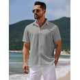 thumbnail image 2 of COOFANDY Men's Casual Linen Button Down Shirt Short Sleeve Beach Summer Wedding Shirt, 2 of 6