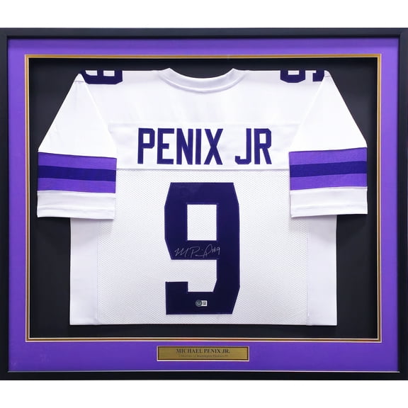 Washington Huskies Michael Penix Jr. Autographed Framed White Jersey Beckett BAS Witness 234601
