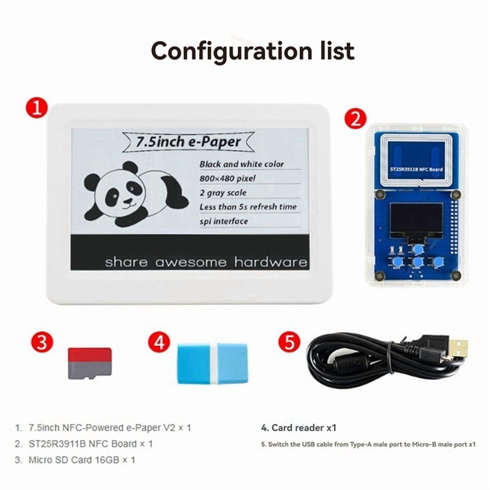 7.5 Inch NFC-Powered Wireless E Paper with NFC Board E-Ink E-Paper Display Screen Module for Mobile Phone