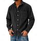 thumbnail image 1 of Camisa Casual de Manga Larga de Corduro de Ajuste Suelto para Hombres con Cuello Girable para el Uso Diario Y Trajes Elegantes, 1 of 6