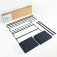 thumbnail image 3 of Mellow Maggie Metal Platform Bed with Upholstered Cushion Headboard, Navy, King, 3 of 9