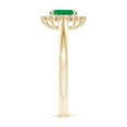 thumbnail image 3 of Angara Natural 0.2 Ct. Emerald with Diamond Halo Ring in 14K Yellow Gold for Women (Ring Size: 3), 3 of 10