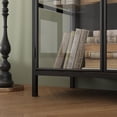 thumbnail image 5 of KULAGAGA 3-Color LED Light Storage Cabinet with Glass Shelves & 4 Compartments, Modern Sideboard Buffet with Solid Metal Legs for Living Room and Dining Room, Black, 5 of 8