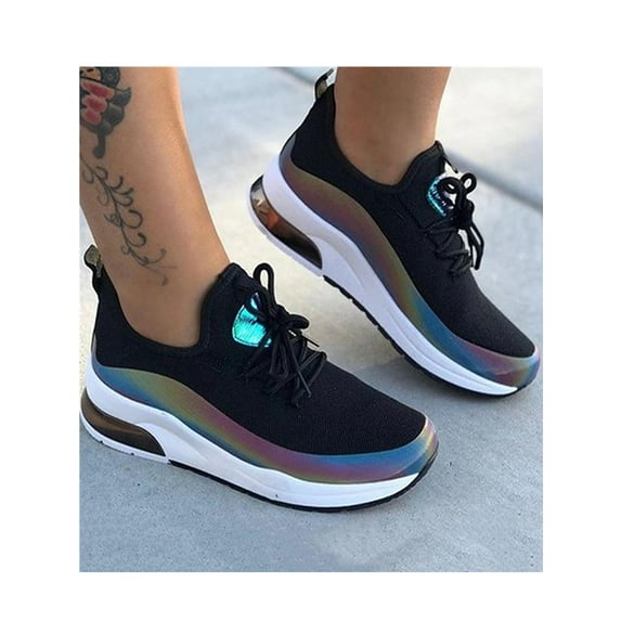 GENILU Womens Sneakers Air Cushion Sneakers Casual Sports Breathable Running Gym Shoes Reflective