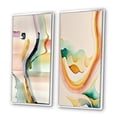 thumbnail image 3 of Designart "Waves of Multicolor Abstraction III" Abstract Minimalism Framed Wall Art Set Of 2 - Green Abstract Framed Canvas Set For Living Room Decor, 3 of 7
