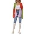 thumbnail image 1 of Mialoley Femmes Pull Ouvert devant, Ample Bloc de Couleur Tricot à Manches Longues Cardigan, 1 of 9