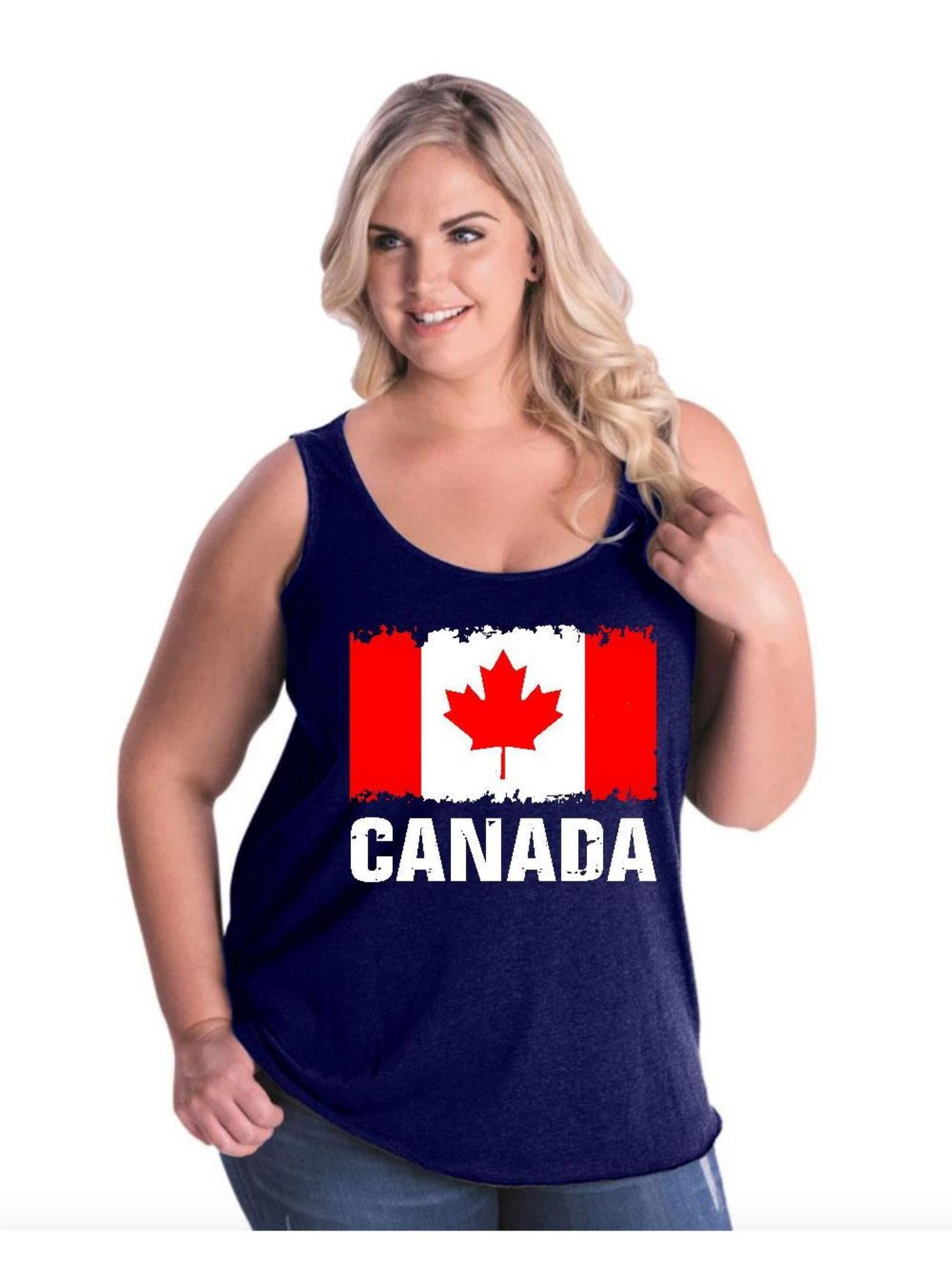 IWPF Womens and Womens Plus Size Canada Flag Canadian Curvy Tank Tops