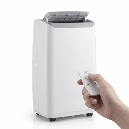 Aprafie 12000 BTU Portable Air Conditioner, 3-in-1 Floor AC Unit with Timer & Sleep Mode, Remote Control, Cools up to 550 Sq.ft, 115V, White