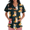 thumbnail image 2 of Scrubs For Women Tops, Cute Animal Printed Casual Short Sleeve V Neck Carer Working Uniform Nurse Shirts With Pockets Summer Tops Men Scrubs Set Green Tops Camisole (XXL, Orange) ZMTing, 2 of 5