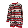 thumbnail image 5 of Women's Button Down V-Neck Cotton Knit Oversized Christmas Reindeer Cardigan M, 5 of 6