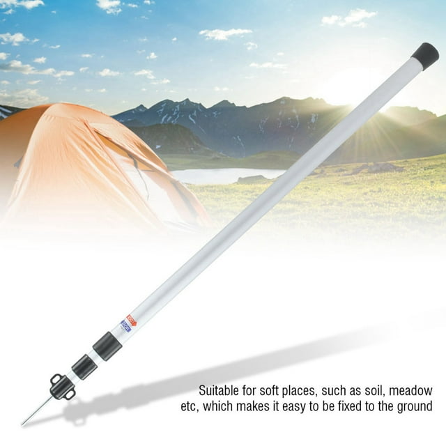 2. Mât de Tente Rétractable à 3 Sections pour Camping en Plein Air Randonnée