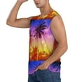 thumbnail image 3 of Picia Palm Trees at Sunset mens Cotton Tank Undershirts , Moisture-wicking Ribbed Tanks, Lightweight Cotton Tank Undershirts-Large, 3 of 8