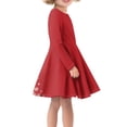 thumbnail image 2 of DISNIMO Red Christmas Dress for Girls Size 13-14 Years Red Snowflake Dress Girls Long Sleeve Swing Dress for Children School Dress for Teens Girls Winter Dress Kids Twirly Dress Girl Long Sleeve, 2 of 6