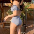 thumbnail image 5 of Maillot de Bain Deux Pièces Taille Haute Sexy Multicolore pour Femmes, 5 of 5