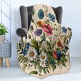 thumbnail image 3 of Ambesonne Floral Eucalyptus Fleece Throw Blanket Colorful Blossomy 70"x90" Champagne and Multicolor, 3 of 5