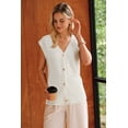 thumbnail image 2 of Arach&Cloz Women's Wool Blend Sweater Vest V Neck Button Down Cardigan Business Casual Tops 2026, 2 of 5