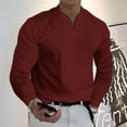 thumbnail image 4 of Men's Casual V-Neck Long Sleeve Tee Shirt Soft Comfortable Lightweight Top Blouse for Spring Winter Seasons, 4 of 4