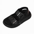 thumbnail image 3 of TOWED22 Toddler Girls Boys Sandals Adjustable Straps Kids Sandals Lightweight Non-slip Soft Sole Baby Kids Summer Shoes Beach Pool Outdoor(Black,9), 3 of 5