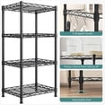thumbnail image 4 of Estantes de metal de 4 niveles para almacenamiento, estantería para cocina, baño, despensa, armario y dormitorio. Estante organizador de alambre de acero resistente (negro, 21,7'' de largo x 11,8'', 4 of 8