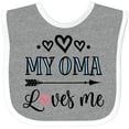 thumbnail image 3 of Inktastic My Oma Loves Me Grandchild Girls Baby Bib, 3 of 4