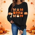 thumbnail image 4 of Enjoytime Womens Halloween Sweatshirts Pumpkin Print Long Sleeve Pullover Top Fall Fashion Lightweight Casual Sweatshirt, 4 of 7