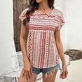 thumbnail image 1 of Haivin Women’s T Shirts Short Sleeve Color Block Tops Casual Summer Fashion Tees, 1 of 8