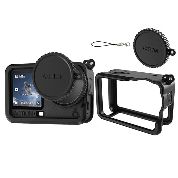 Silicone Protective Cover Case for DJI Osmo Action 6, Full Body Protection Soft Protective Cover Shell Case Portable Camera Sleeve with Lens Cover and lanyard for Osmo Action6 Camera